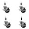 Service Caster 3'' SS Black Poly Swivel 7/8'' Expanding Stem Caster Set with Brake, 4PK SCC-SSEX20S314-PPUB-BLK-TLB-78-4 - alternate 1